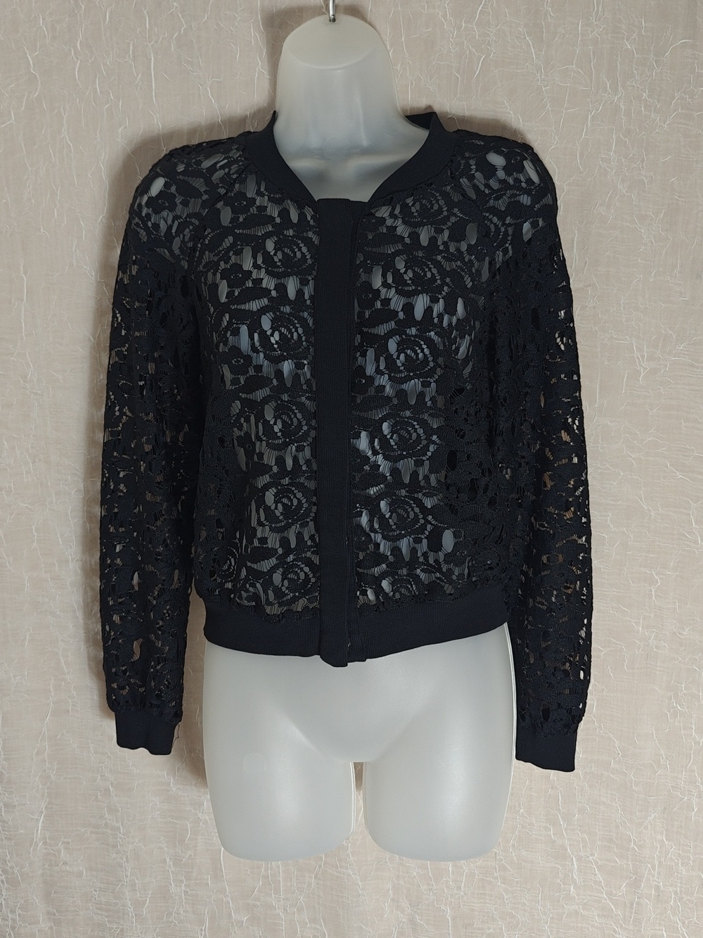 H&M Sheer Lace Bomber Jacket